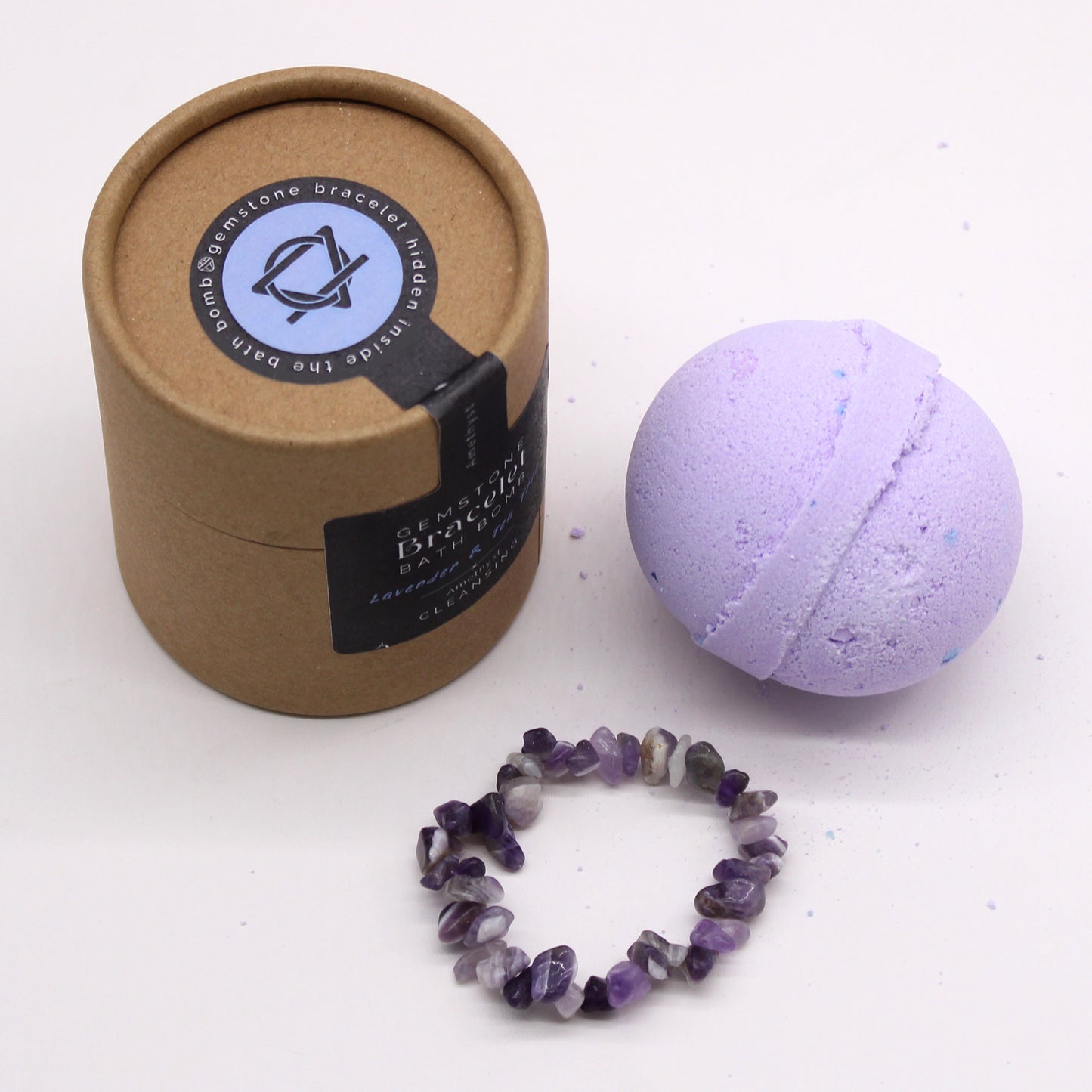 Bath Bomb con pulsera de gemas amatista